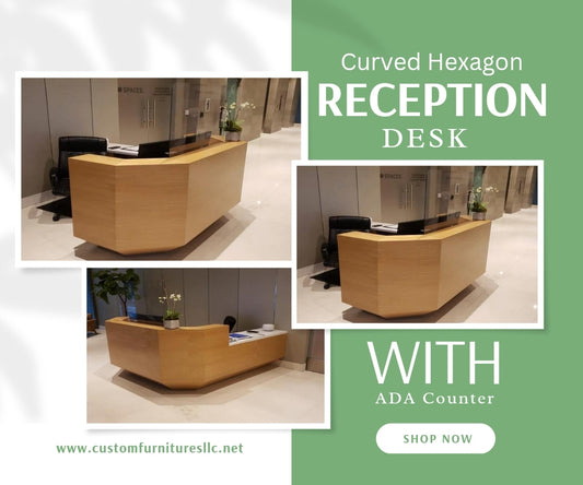Curved Hexagon ADA Compliant Reception Desk